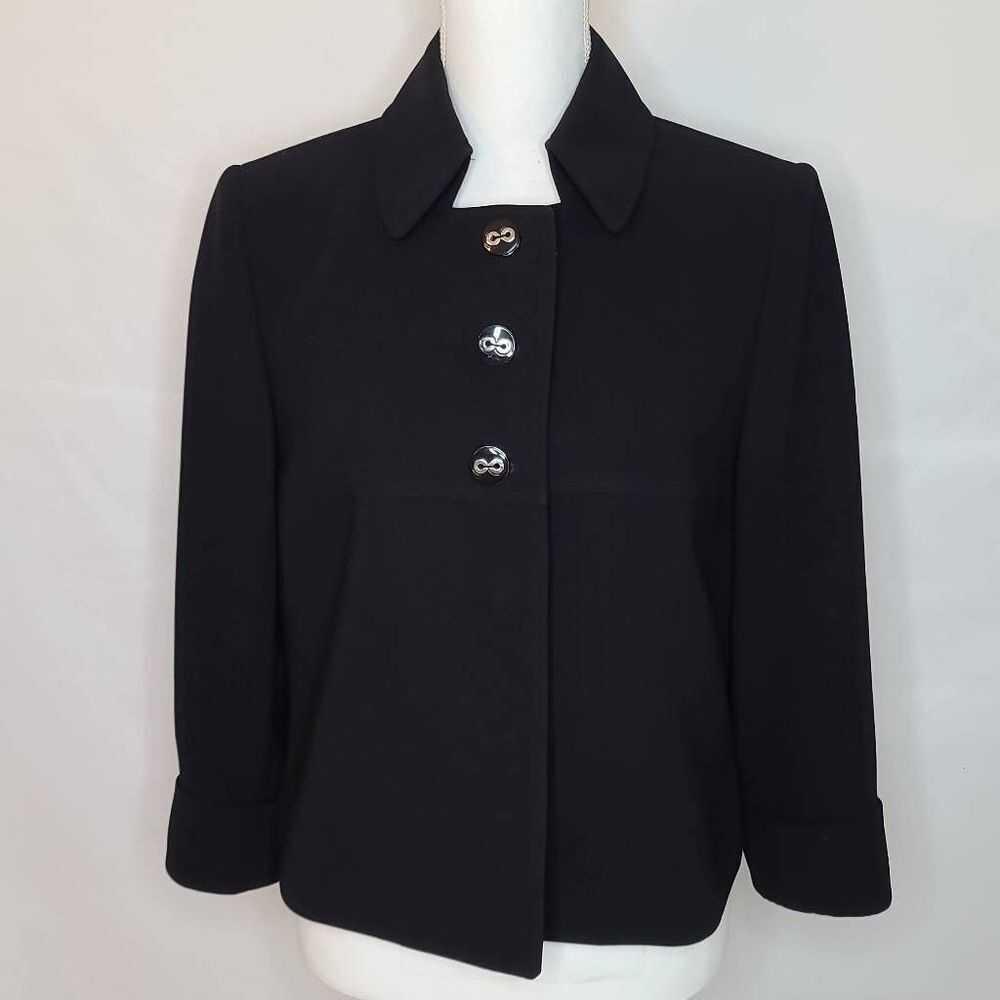 TAHARI Women's 3 Button ASL Jacket Blazer Classic Black sz 8